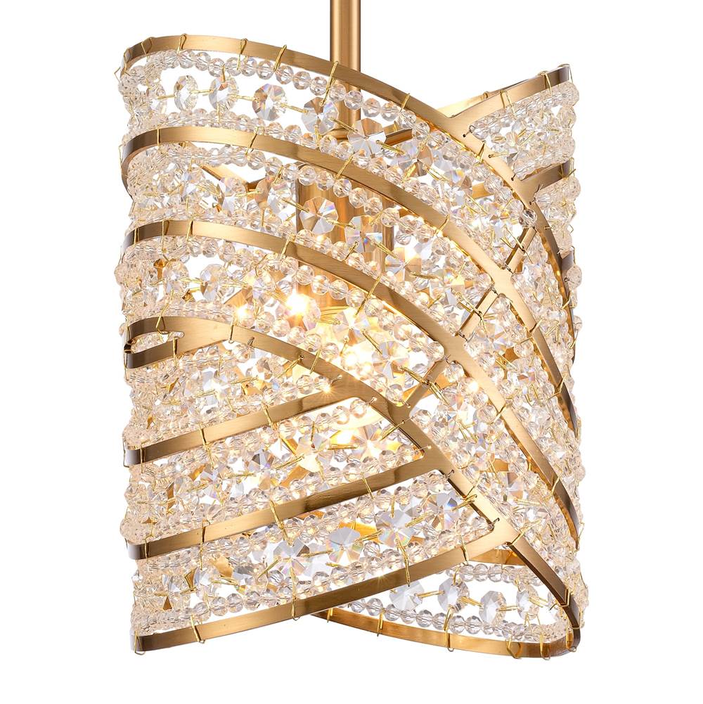 Arabela Lighting 85239-1 Lacquered Gold 9.5'' Anatasia Pendant In Lacquered Gold  With  Clear Crystal Filigree Image 1
