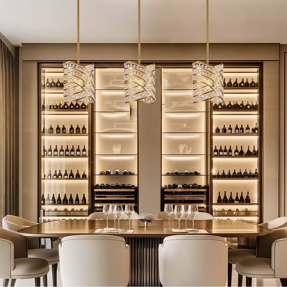 Arabela Lighting 85239-1 Lacquered Gold 9.5'' Anatasia Pendant In Lacquered Gold  With  Clear Crystal Filigree Image 3