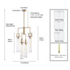 Arabela Lighting 85241-4 Lacquered Gold 36.5'' Jayden  Chandelier In  Lacquered Gold  With  Slender Water Glass Image 2