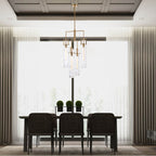 Arabela Lighting 85241-4 Lacquered Gold 36.5'' Jayden  Chandelier In  Lacquered Gold  With  Slender Water Glass Image 3
