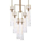 Arabela Lighting Jayden 44.5'' Jayden Chandelier In  Lacquered Gold  With  Slender Water Glass