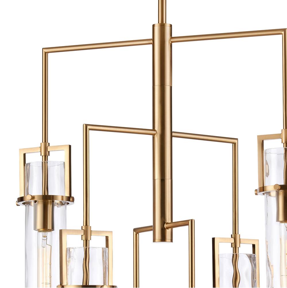 Arabela Lighting 85242-6 Lacquered Gold 44.5'' Jayden Chandelier In  Lacquered Gold  With  Slender Water Glass Image 6