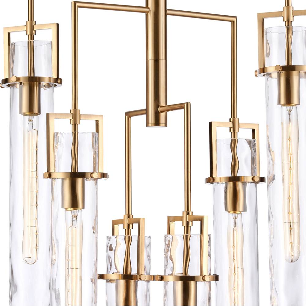Arabela Lighting 85242-6 Lacquered Gold 44.5'' Jayden Chandelier In  Lacquered Gold  With  Slender Water Glass Image 5