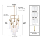 Arabela Lighting 85242-6 Lacquered Gold 44.5'' Jayden Chandelier In  Lacquered Gold  With  Slender Water Glass Image 2