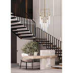 Arabela Lighting 85242-6 Lacquered Gold 44.5'' Jayden Chandelier In  Lacquered Gold  With  Slender Water Glass Image 3