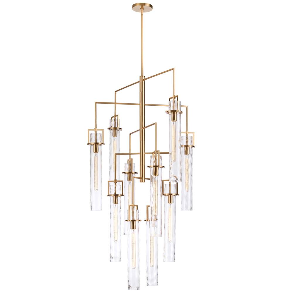 Arabela Lighting 85243-10 Lacquered Gold 58'' Jayden Chandelier In  Lacquered Gold  With  Slender Water Glass Image 1