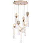 Arabela Lighting 85244-7 Lacquered Gold 46.5'' Jayden Chandelier In  Lacquered Gold  With  Slender Water Glass Image 1