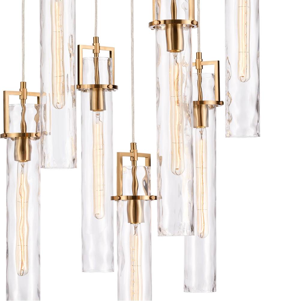 Arabela Lighting Jayden 46.5'' Jayden Chandelier In  Lacquered Gold  With  Slender Water Glass