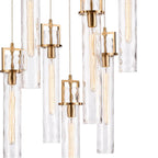 Arabela Lighting Jayden 46.5'' Jayden Chandelier In  Lacquered Gold  With  Slender Water Glass