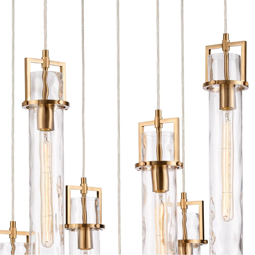 Arabela Lighting 85244-7 Lacquered Gold 46.5'' Jayden Chandelier In  Lacquered Gold  With  Slender Water Glass Image 5