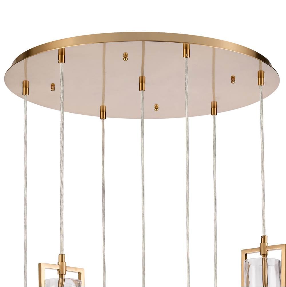 Arabela Lighting 85244-7 Lacquered Gold 46.5'' Jayden Chandelier In  Lacquered Gold  With  Slender Water Glass Image 4