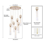 Arabela Lighting 85244-7 Lacquered Gold 46.5'' Jayden Chandelier In  Lacquered Gold  With  Slender Water Glass Image 2