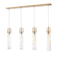 Arabela Lighting 85245-4 Lacquered Gold 50'' Jayden Linear Chandelier In  Lacquered Gold  With  Slender Water Glass Image 1