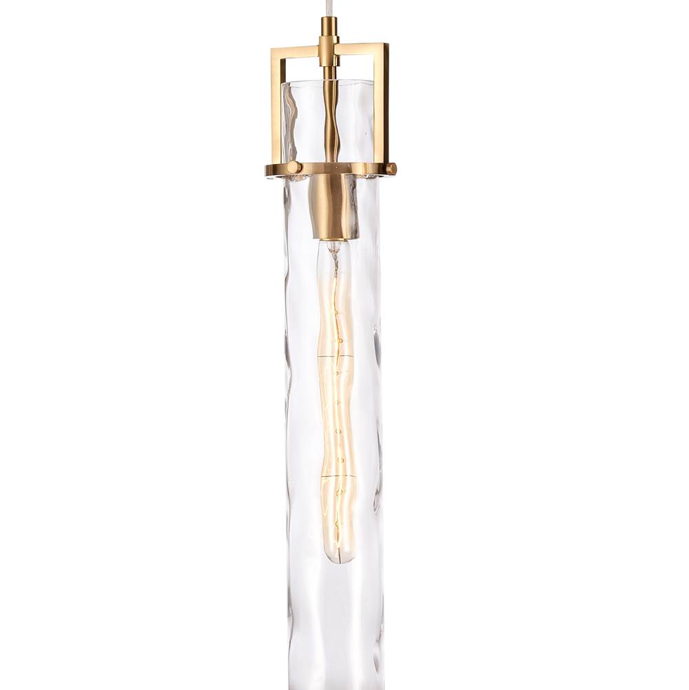 Arabela Lighting 85245-4 Lacquered Gold 50'' Jayden Linear Chandelier In  Lacquered Gold  With  Slender Water Glass Image 4