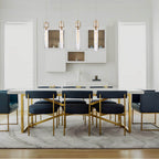 Arabela Lighting 85245-4 Lacquered Gold 50'' Jayden Linear Chandelier In  Lacquered Gold  With  Slender Water Glass Image 3