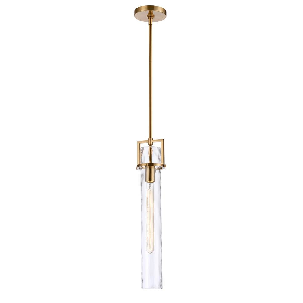 Arabela Lighting 85246-1 Lacquered Gold 22.5'' Jayden Pendant In  Lacquered Gold  With  Slender Water Glass Image 1