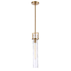 Arabela Lighting 85246-1 Lacquered Gold 22.5'' Jayden Pendant In  Lacquered Gold  With  Slender Water Glass Image 1