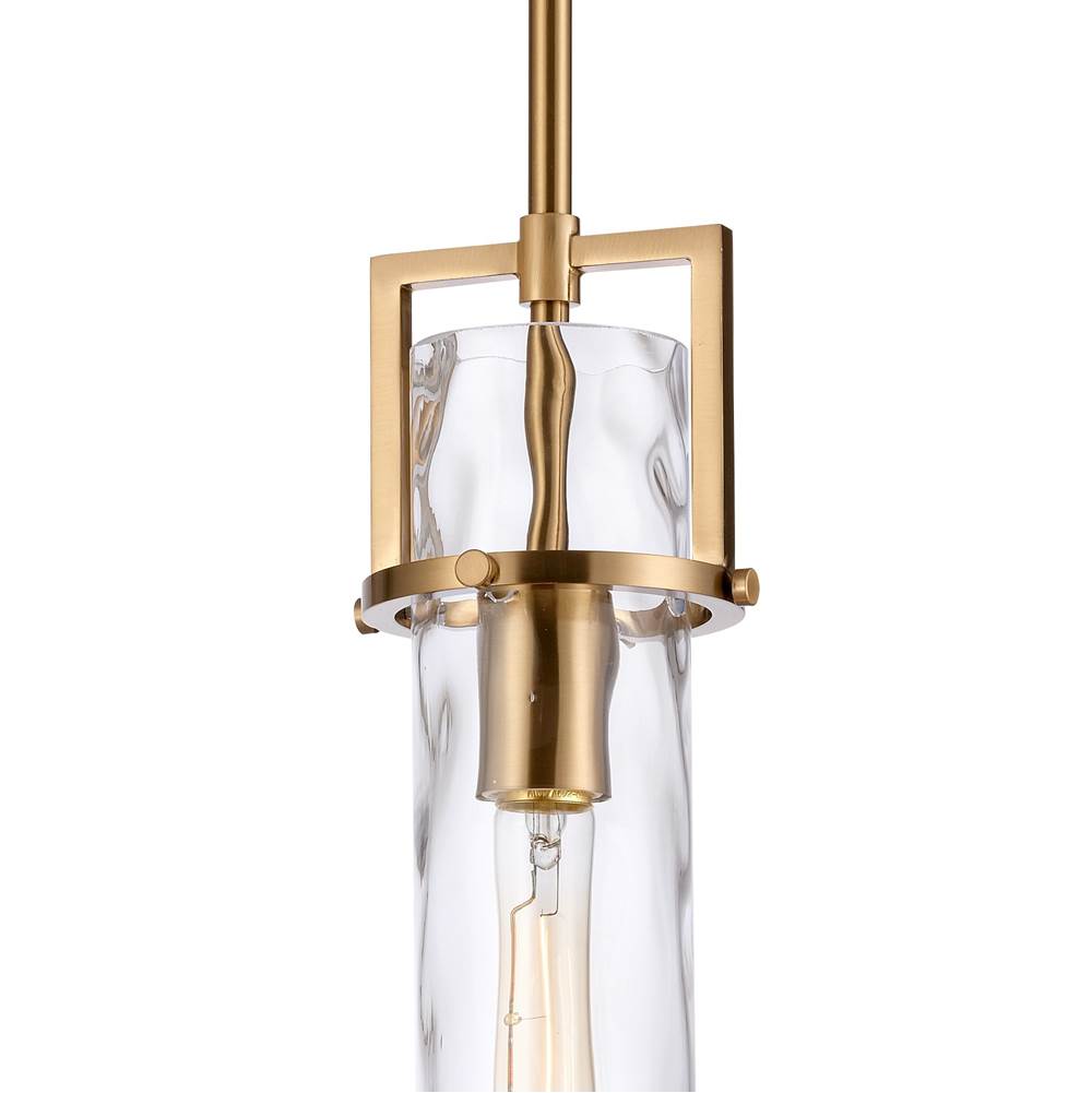 Arabela Lighting 85246-1 Lacquered Gold 22.5'' Jayden Pendant In  Lacquered Gold  With  Slender Water Glass Image 5