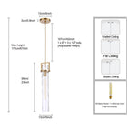 Arabela Lighting 85246-1 Lacquered Gold 22.5'' Jayden Pendant In  Lacquered Gold  With  Slender Water Glass Image 2