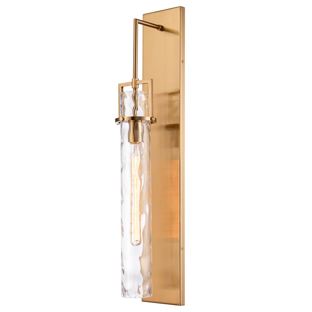Arabela Lighting 85247-1 Lacquered Gold 31.5'' Jayden Wall Sconce  In  Lacquered Gold  With  Slender Water Glass Image 1