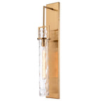 Arabela Lighting 85247-1 Lacquered Gold 31.5'' Jayden Wall Sconce  In  Lacquered Gold  With  Slender Water Glass Image 1