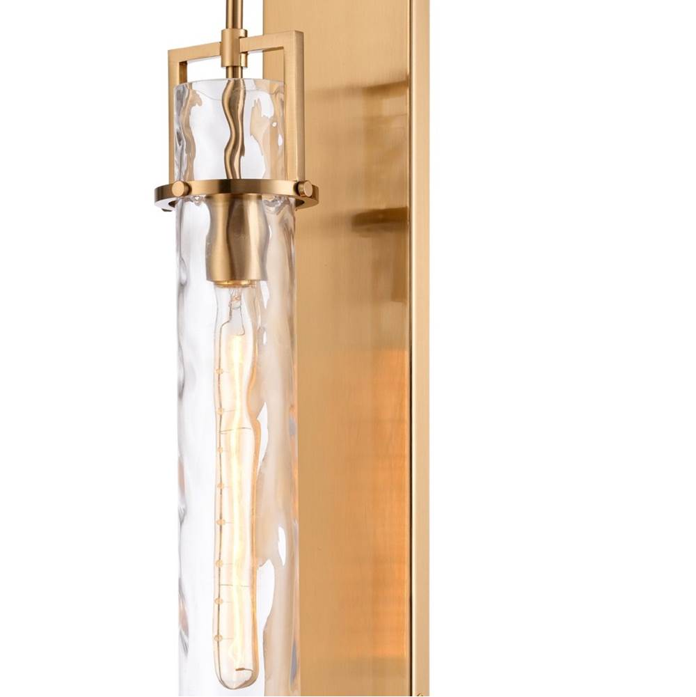 Arabela Lighting 85247-1 Lacquered Gold 31.5'' Jayden Wall Sconce  In  Lacquered Gold  With  Slender Water Glass Image 4