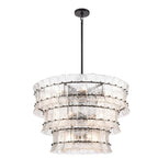 Arabela Lighting 85250-16 Matte Black 35.5'' Sophie Pendant In Matte Black With Textured Rectangular Glass Panels Image 1