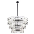 Arabela Lighting Sophie 35.5'' Sophie Pendant In Matte Black With Textured Rectangular Glass Panels