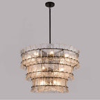 Arabela Lighting 85250-16 Matte Black 35.5'' Sophie Pendant In Matte Black With Textured Rectangular Glass Panels Image 4