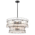 Arabela Lighting 85251-9 Matte Black 28'' Sophie Pendant In Matte Black With Textured Rectangular Glass Panels Image 1