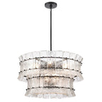 Arabela Lighting 85251-9 Matte Black 28'' Sophie Pendant In Matte Black With Textured Rectangular Glass Panels Image 1
