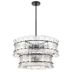Arabela Lighting Sophie 28'' Sophie Pendant In Matte Black With Textured Rectangular Glass Panels