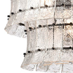 Arabela Lighting 85251-9 Matte Black 28'' Sophie Pendant In Matte Black With Textured Rectangular Glass Panels Image 6