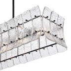 Arabela Lighting 85254-6 Matte Black 47'' Sophie Linear Chandelier In Matte Black With Textured Rectangular Glass Panels Image 6