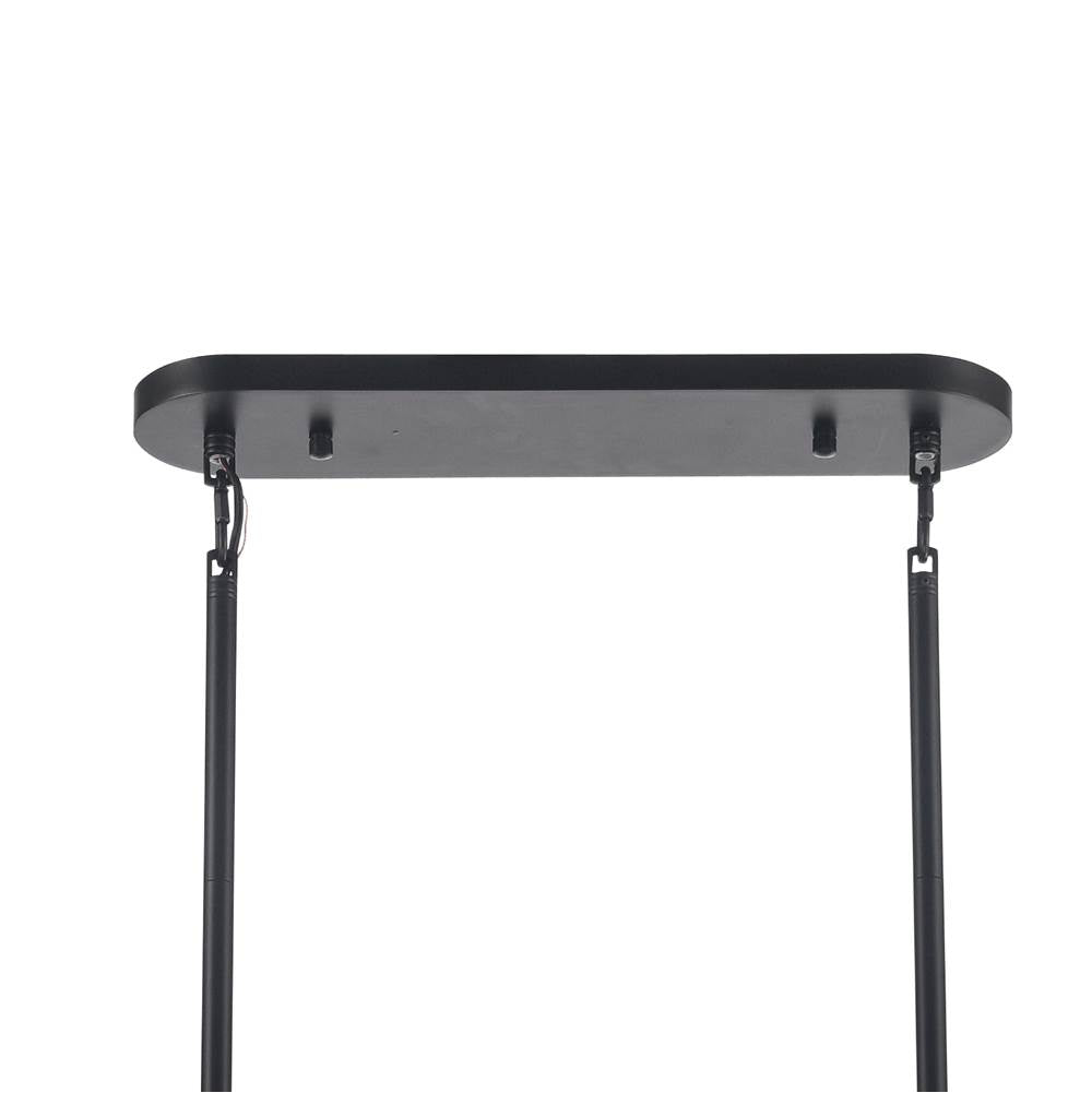 Arabela Lighting 85254-6 Matte Black 47'' Sophie Linear Chandelier In Matte Black With Textured Rectangular Glass Panels Image 5