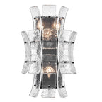 Arabela Lighting 85256-4 Matte Black 19.75'' Sophie Sconce In Matte Black With Textured Rectangular Glass Panels Image 1
