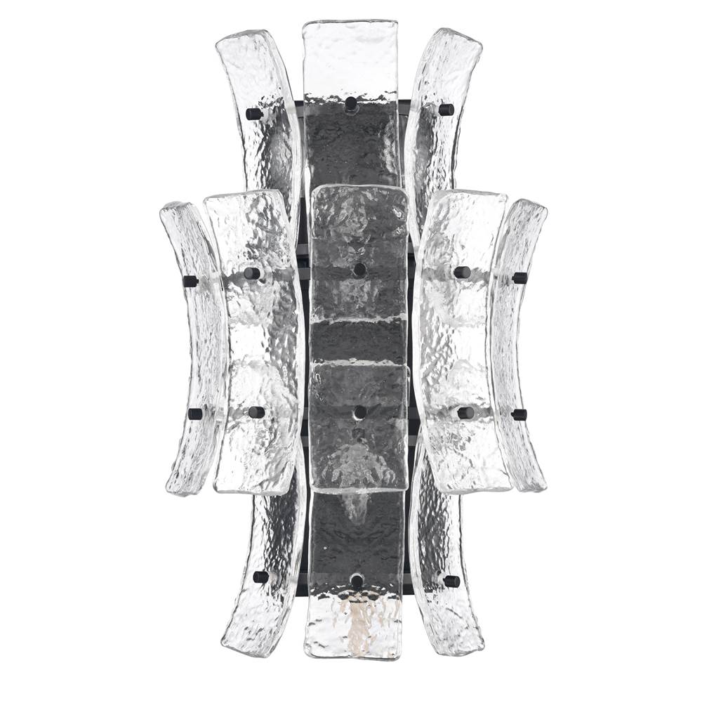 Arabela Lighting 85256-4 Matte Black 19.75'' Sophie Sconce In Matte Black With Textured Rectangular Glass Panels Image 5