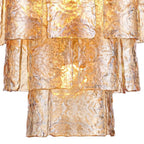 Arabela Lighting Fire And Ice 21''  Fire And Ice  Chandelier In Lacquered Gold With Textured Champagne Glass