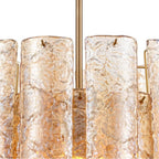 Arabela Lighting 85261-5 Lacquered Gold 21''  Fire And Ice  Chandelier In Lacquered Gold With Textured Champagne Glass Image 4