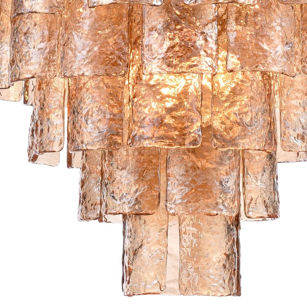 Arabela Lighting 85262-13 Lacquered Gold 29''  Fire And Ice  Chandelier In Lacquered Gold With Textured Champagne Glass Image 5