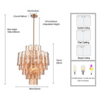 Arabela Lighting 85262-13 Lacquered Gold 29''  Fire And Ice  Chandelier In Lacquered Gold With Textured Champagne Glass Image 2