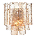 Arabela Lighting 85264-2 Lacquered Gold 13''  Fire And Ice  Wall Sonce In Lacquered Gold With Textured Champagne Glass Image 1