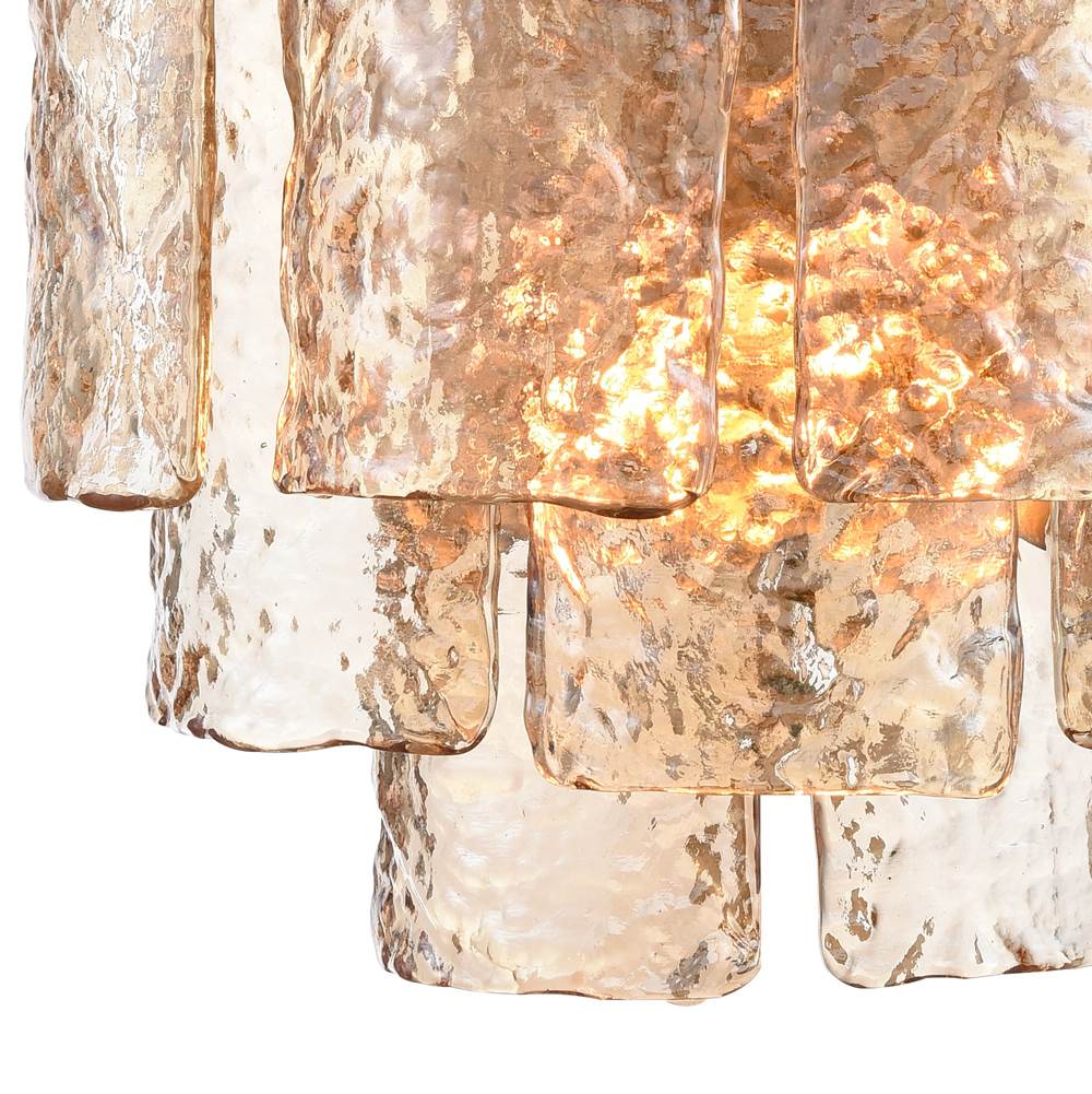 Arabela Lighting Fire And Ice 13''  Fire And Ice  Wall Sonce In Lacquered Gold With Textured Champagne Glass