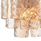 Arabela Lighting Fire And Ice 13''  Fire And Ice  Wall Sonce In Lacquered Gold With Textured Champagne Glass