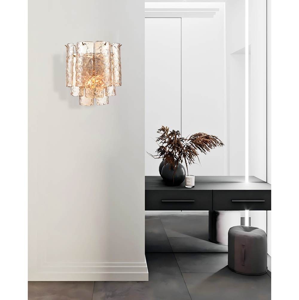 Arabela Lighting 85264-2 Lacquered Gold 13''  Fire And Ice  Wall Sonce In Lacquered Gold With Textured Champagne Glass Image 3