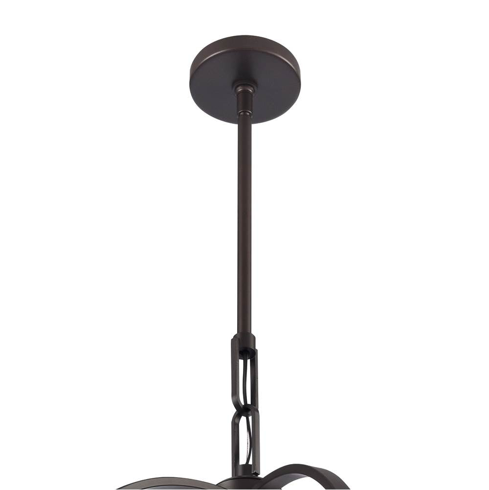 Arabela Lighting 85271-12 Dark Bronze 25'' Concentra Pendant In Dark Bronze With Striated White Glass Globes Image 5