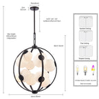 Arabela Lighting 85271-12 Dark Bronze 25'' Concentra Pendant In Dark Bronze With Striated White Glass Globes Image 2