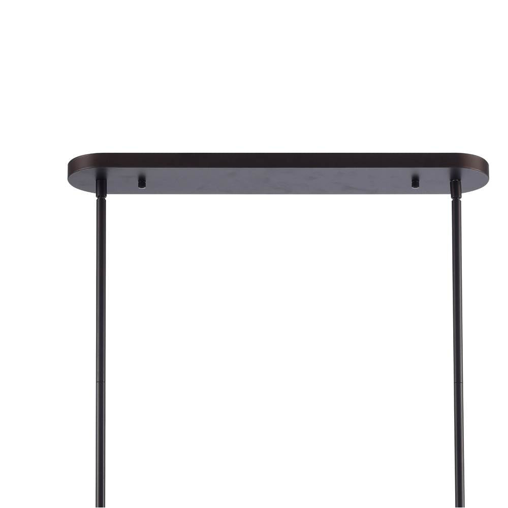 Arabela Lighting 85273-8 Dark Bronze 56'' Concentra Linear Chandelier In Dark Bronze With Striated White Glass Globes Image 5