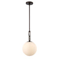 Arabela Lighting 85275-1 Dark Bronze 10'' Concentra Pendant In Dark Bronze With Striated White Glass Globes Image 1