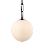 Arabela Lighting Concentro 10'' Concentra Pendant In Dark Bronze With Striated White Glass Globes